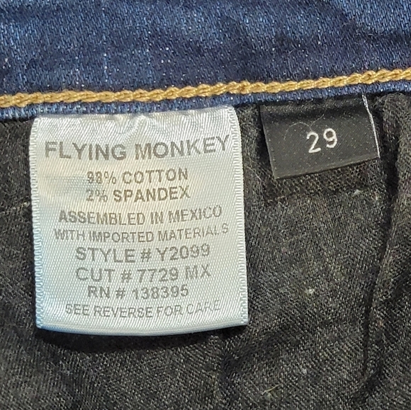 Flying Monkey Platinum High Rise Raw Hem Denim Jean Mini Skirt Size 29-in - Picture 8 of 9